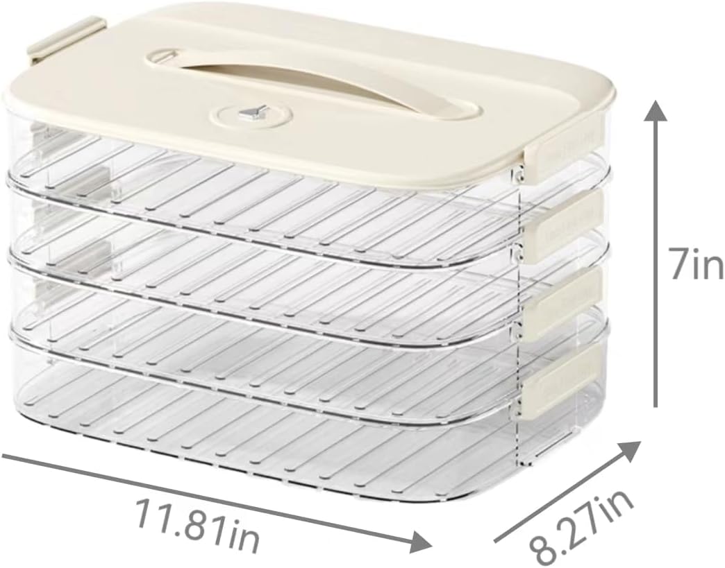 4-Layer Stackable Refrigerator Storage Container with Handle Lid ā Multi-Tier Food Preservation Box