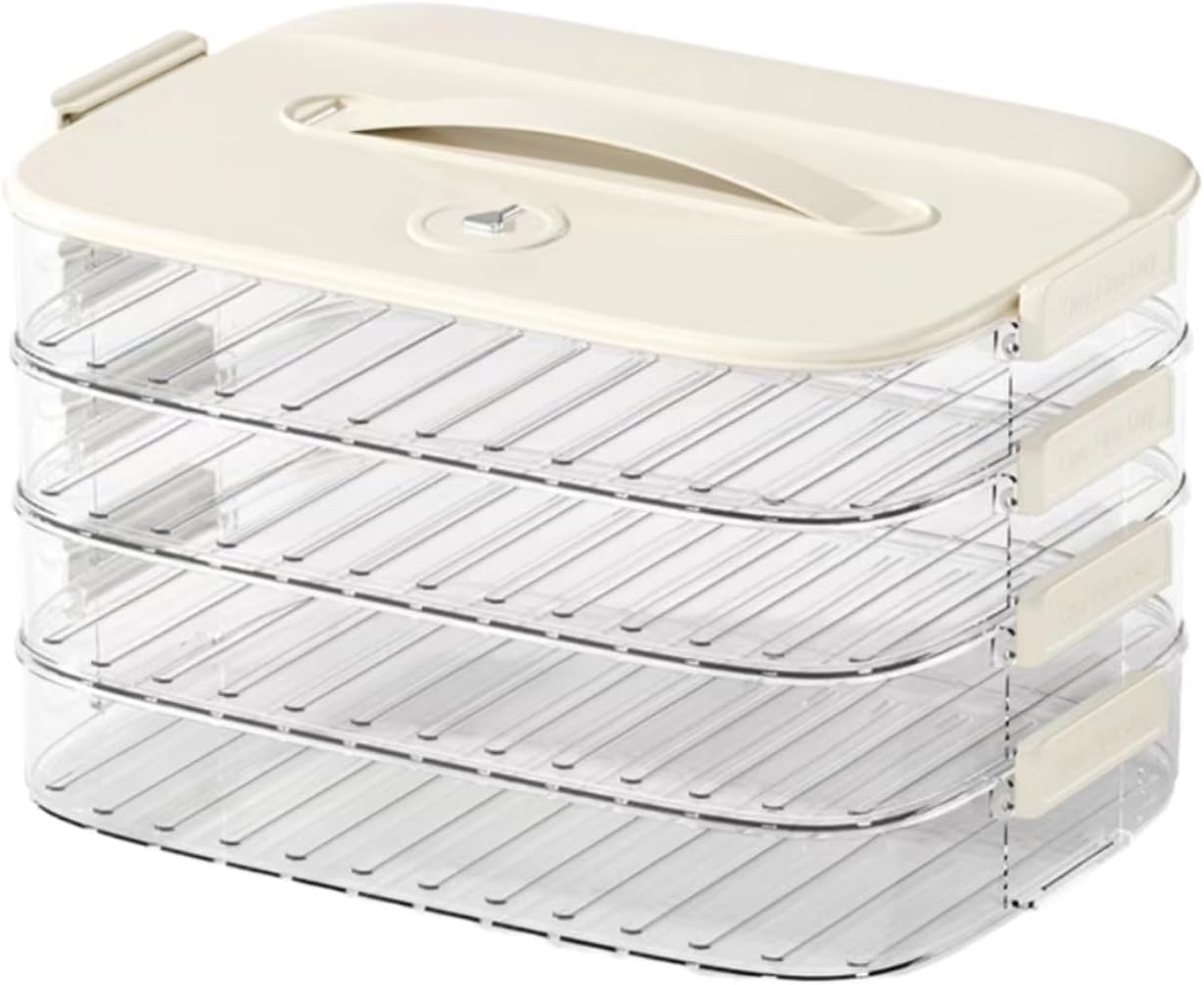 4-Layer Stackable Refrigerator Storage Container with Handle Lid ā Multi-Tier Food Preservation Box