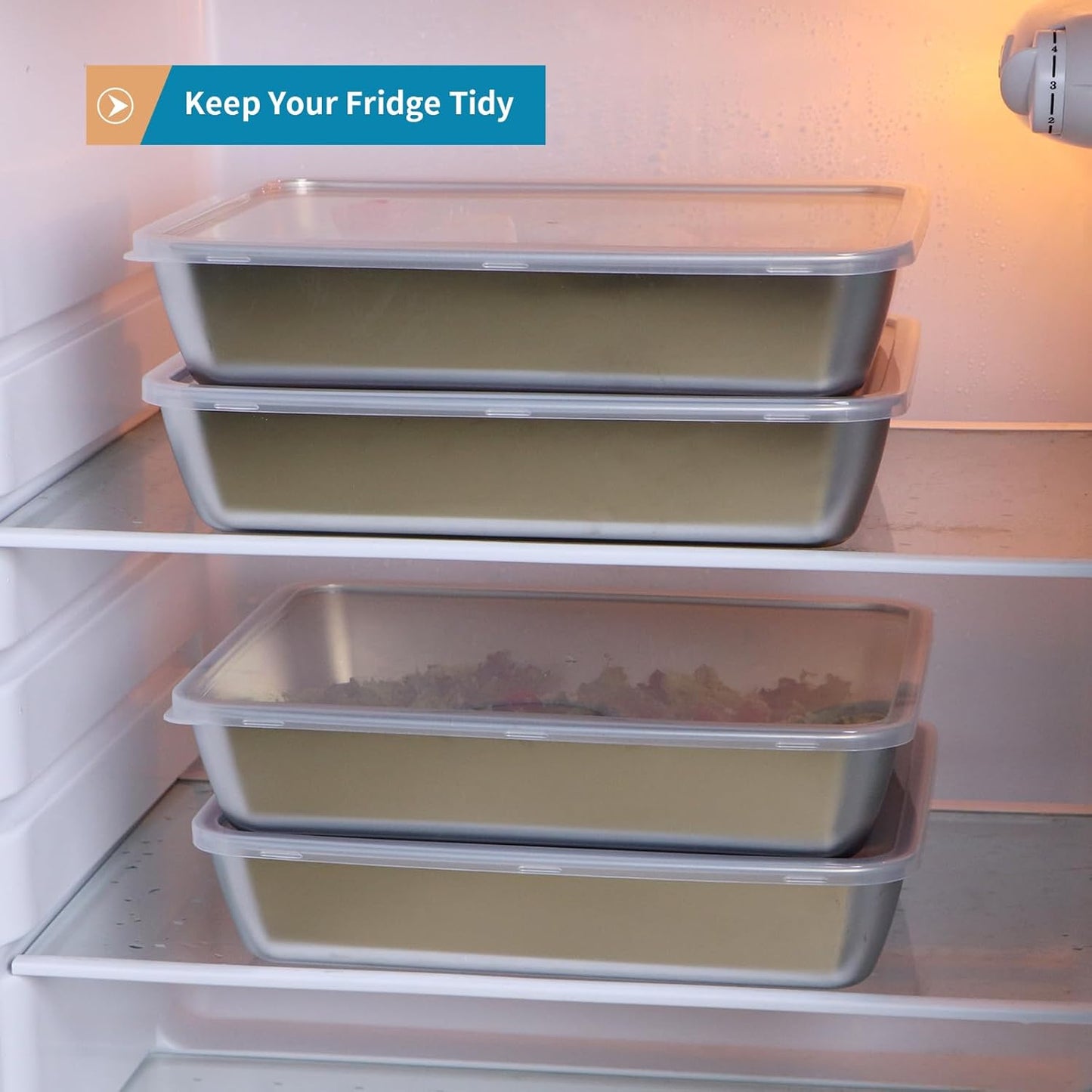4-Pack Stainless Steel Refrigerator Storage Containers โ Food Preservation & Kitchen Organizer