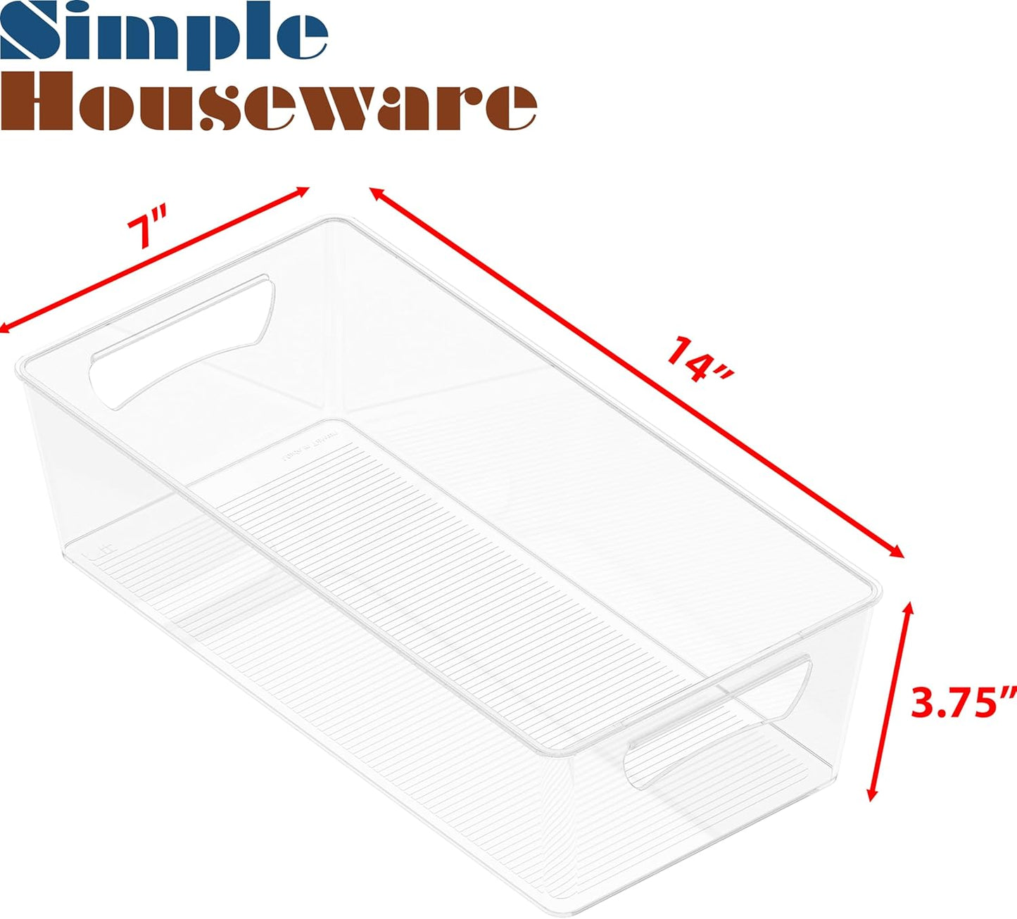 Clear Refrigerator Storage Bin with Handles β Rectangular Food Organizer for Fridge, Pantry, and Kitchen