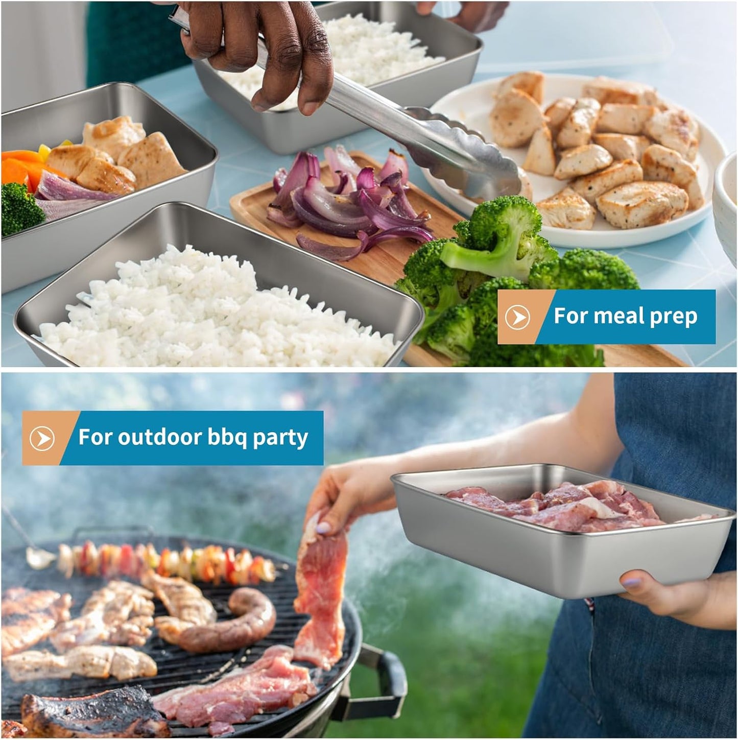 4-Pack Stainless Steel Refrigerator Storage Containers โ Food Preservation & Kitchen Organizer
