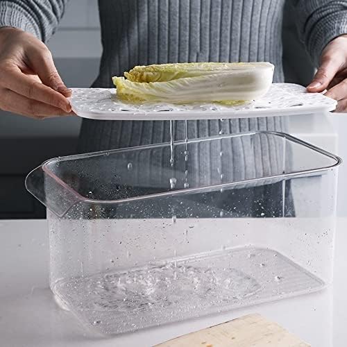 3 Pack Refrigerator Storage Containers with Draining Tray – Fresh-Keeping Boxes for Fruits & Vegetables (2 Medium + 1 Large)