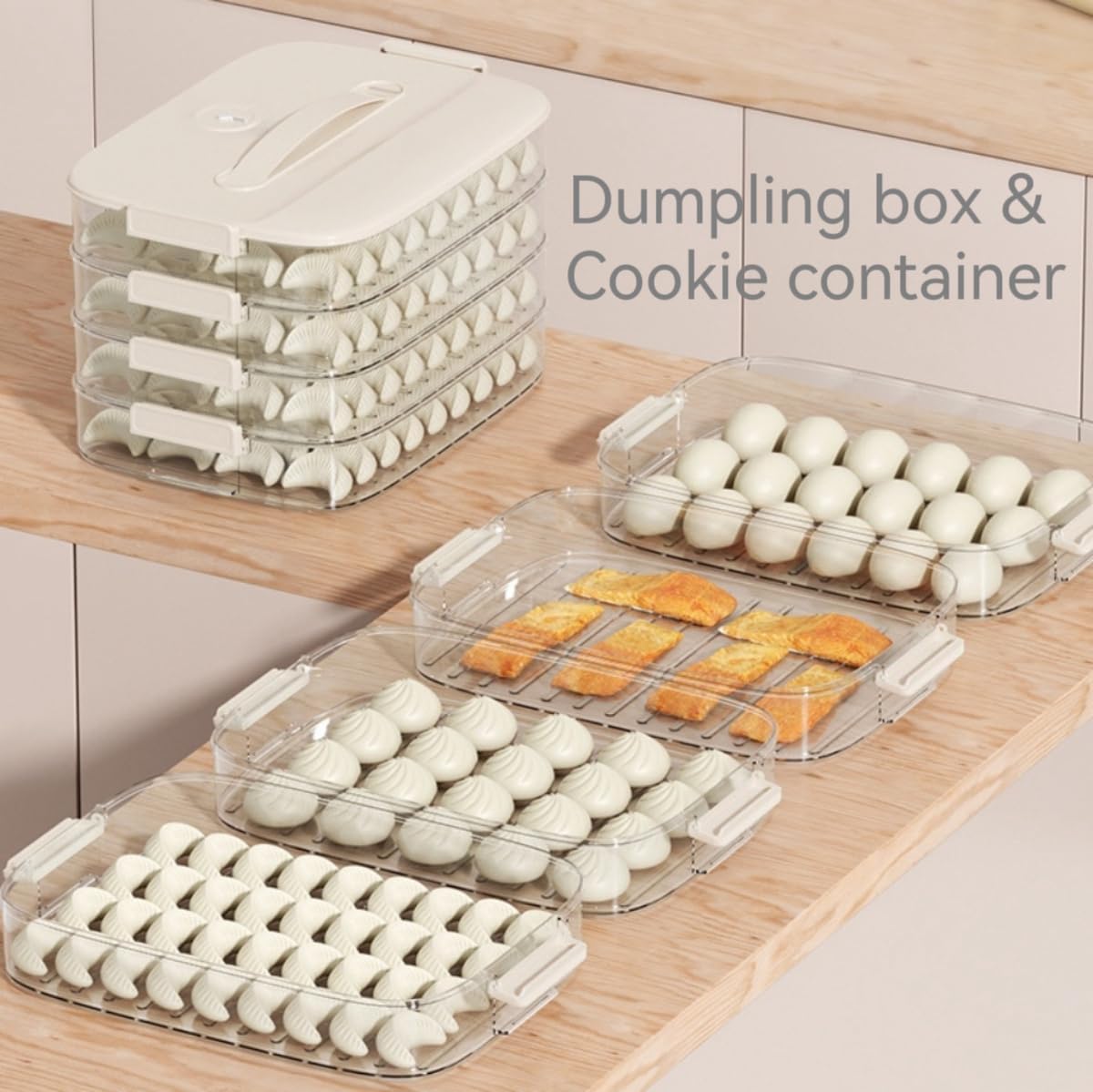 4-Layer Stackable Refrigerator Storage Container with Handle Lid – Multi-Tier Food Preservation Box