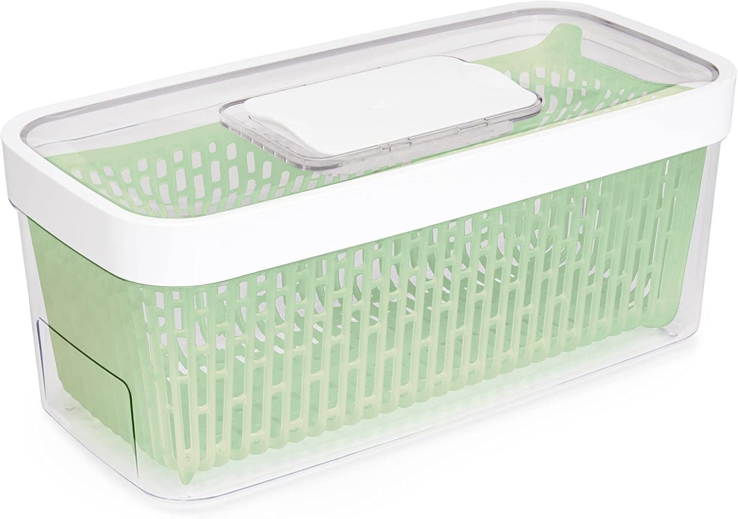 Large Rectangular Refrigerator Storage Container with Removable Strainer Basket – Fresh-Keeping Organizer for Fruits & Vegetables
