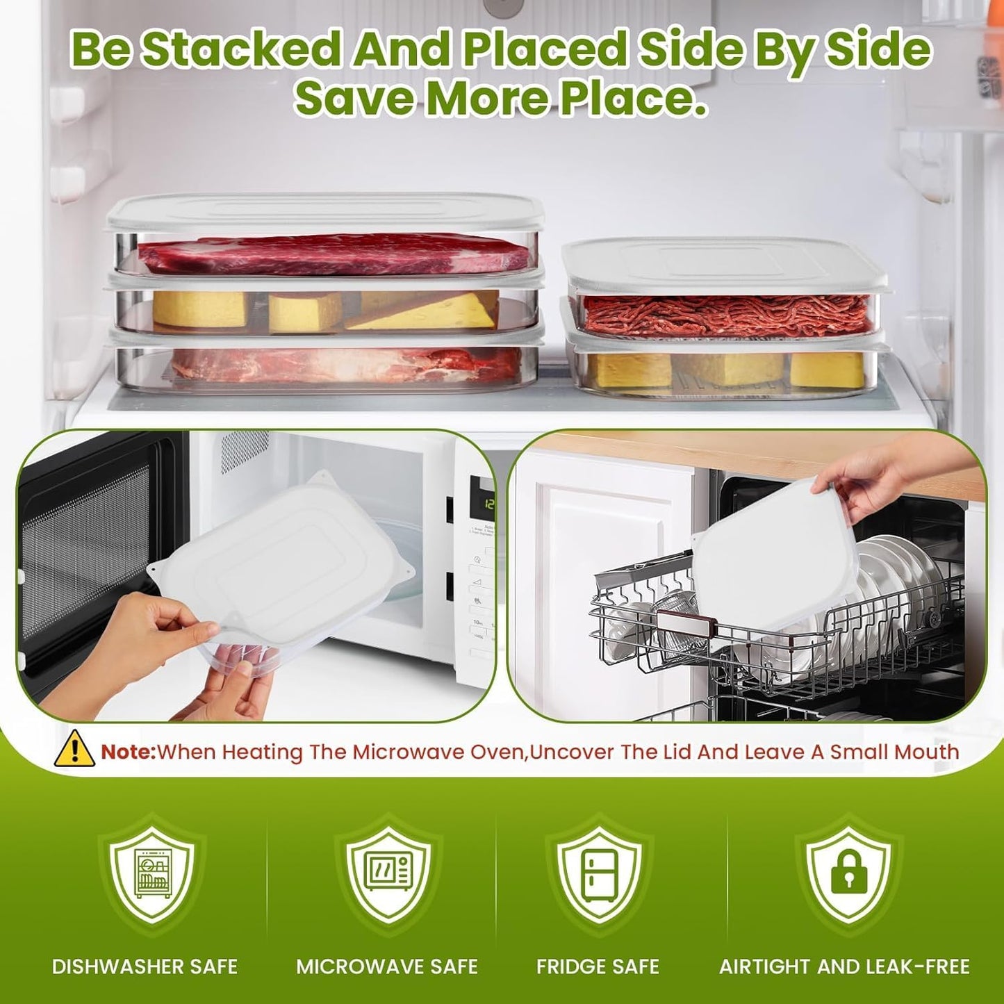 Refrigerator Deli Meat Storage Container – 3-Layer Stackable Fresh-Keeping Organizer with Lid