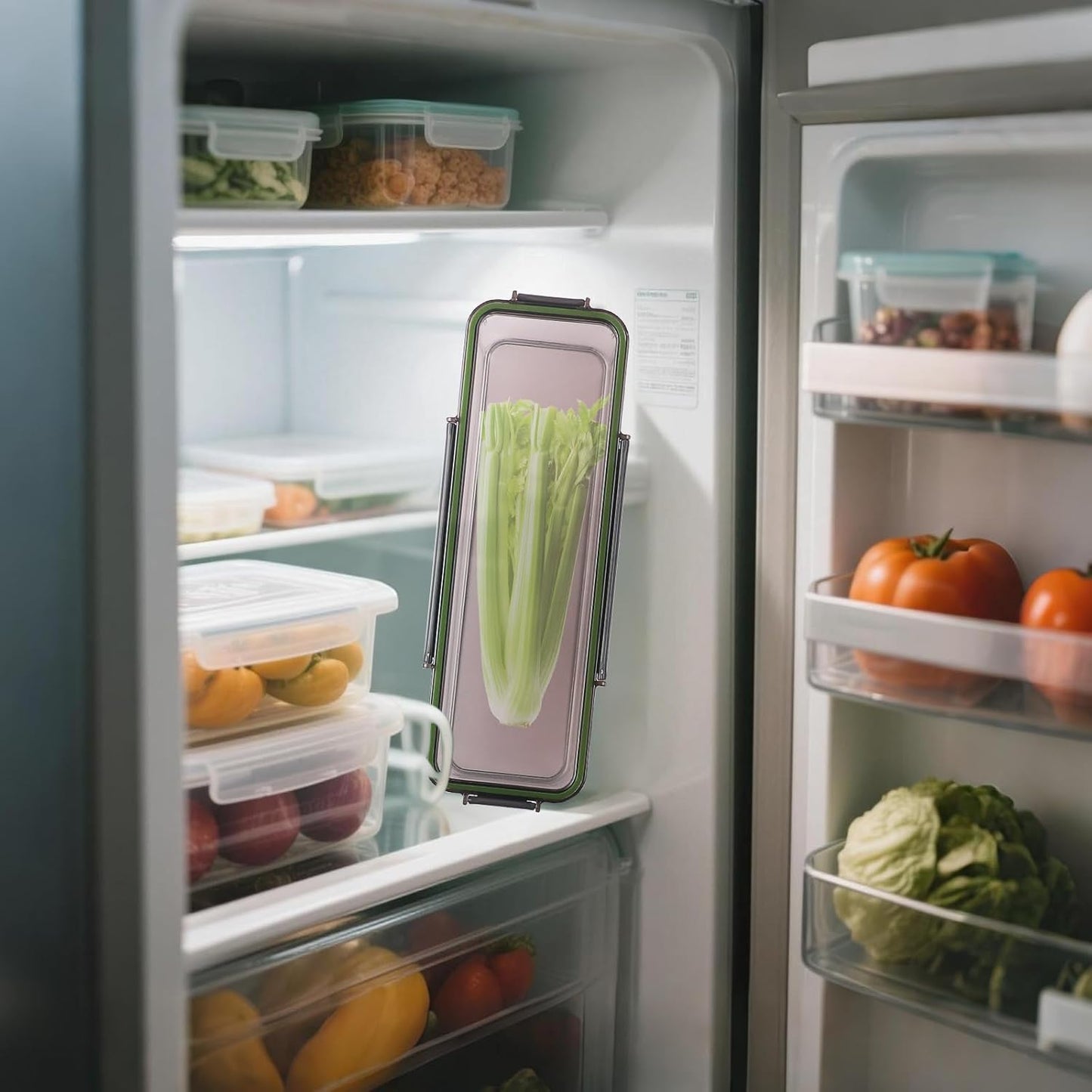 30×10×8cm Large Capacity Rectangular Refrigerator Storage Box with Lid – Food Organizer Container for Fridge 30×10×8cm