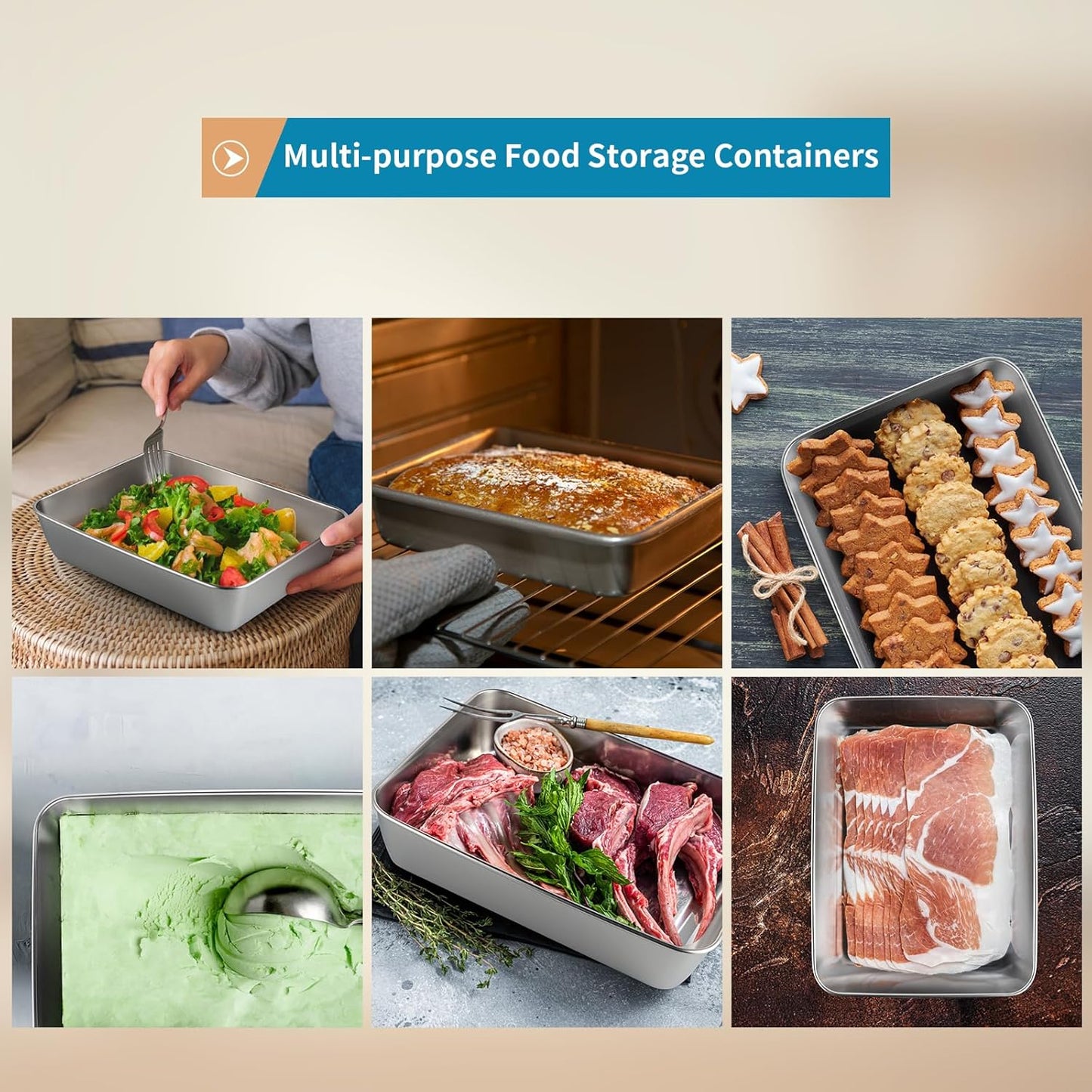 4-Pack Stainless Steel Refrigerator Storage Containers – Food Preservation & Kitchen Organizer